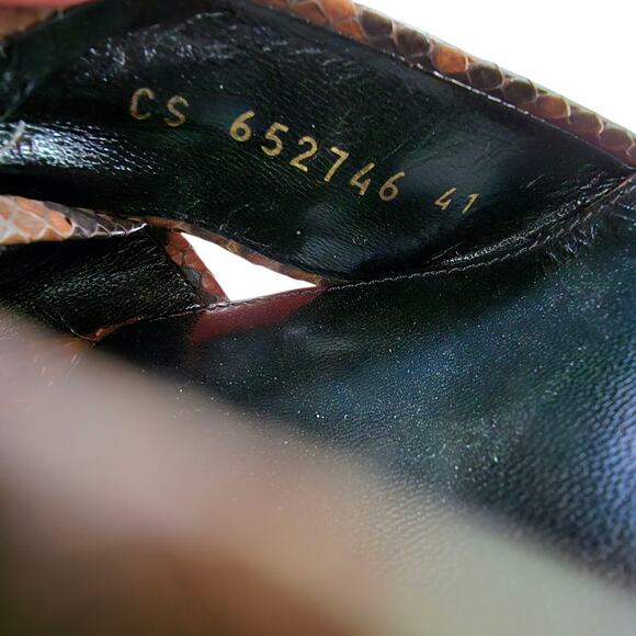 Saint Laurent Bianca Knot Snake Python Heel Sandal Mule Brown Size 41 US 11 - Picture 12 of 12